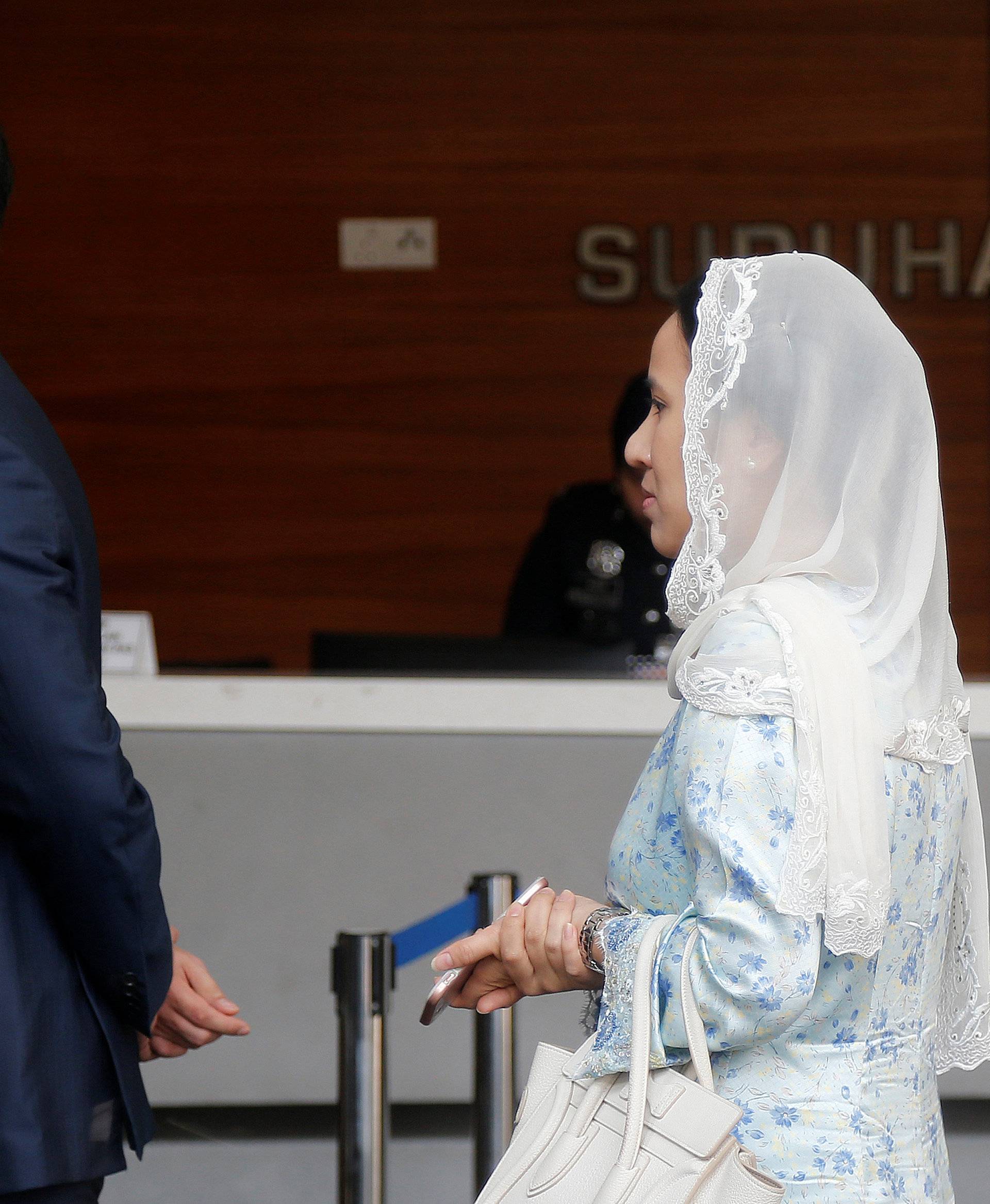 Nooryana Najwa Najib and her husband Daniyar Nazarbayev, accompanies her mother Rosmah Mansor, the wife of former Malaysian prime minister Najib Razak, to the Malaysian Anti-Corruption Commission (MACC) headquarters in Putrajaya