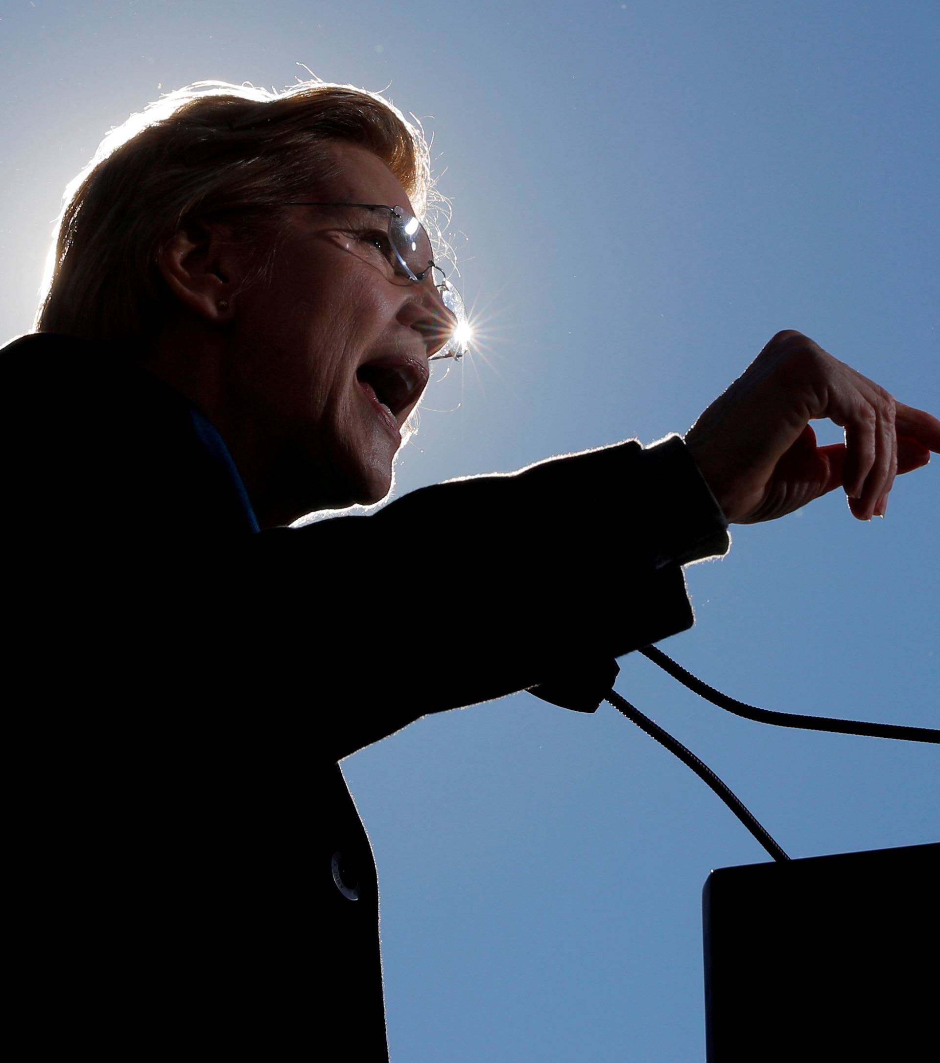 U.S. Senator Elizabeth Warren speaks at a rally to launch her campaign for the 2020 Democratic presidential nomination in Lawrence