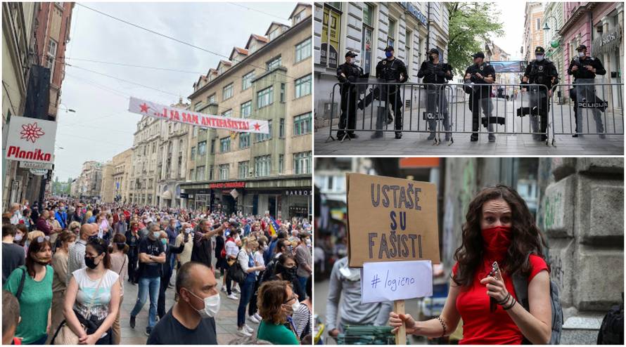 Tisuće ljudi pjevale partizanske pjesme: Probili se i prosvjednici