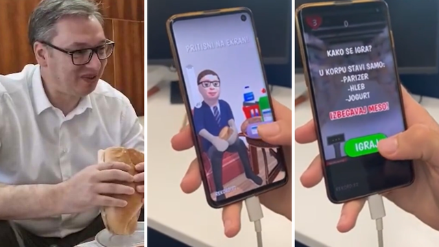 VIDEO Netko je napravio igricu inspriranu Vučićem: 'U košaricu ubaci parizer, meso izbjegavaj!'