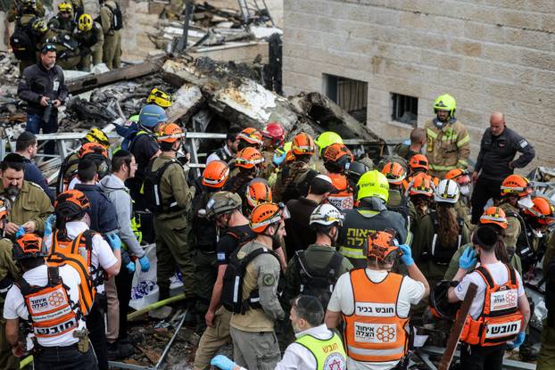 Aftermath of an Iranian strike in Beit Shemesh