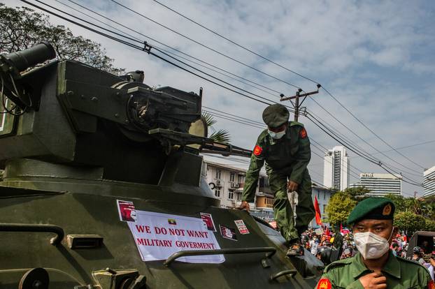 Protest against the military coup, in Yangon