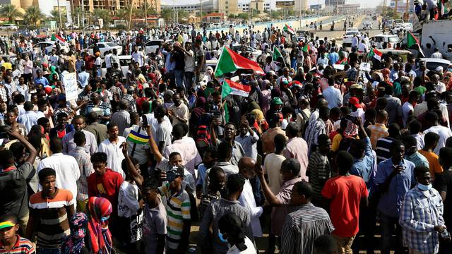 FILE PHOTO: Protest against prospect of military rule in Khartoum