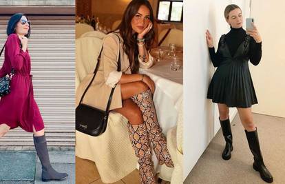 Top kombinacije uz visoke čizme: Suknje, haljine i odijelo