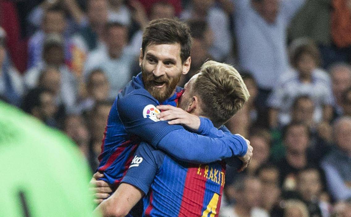 La Liga between Real Madrid and Futbol Club Barcelona at Santiago Bernabeu Stadium in Madrid