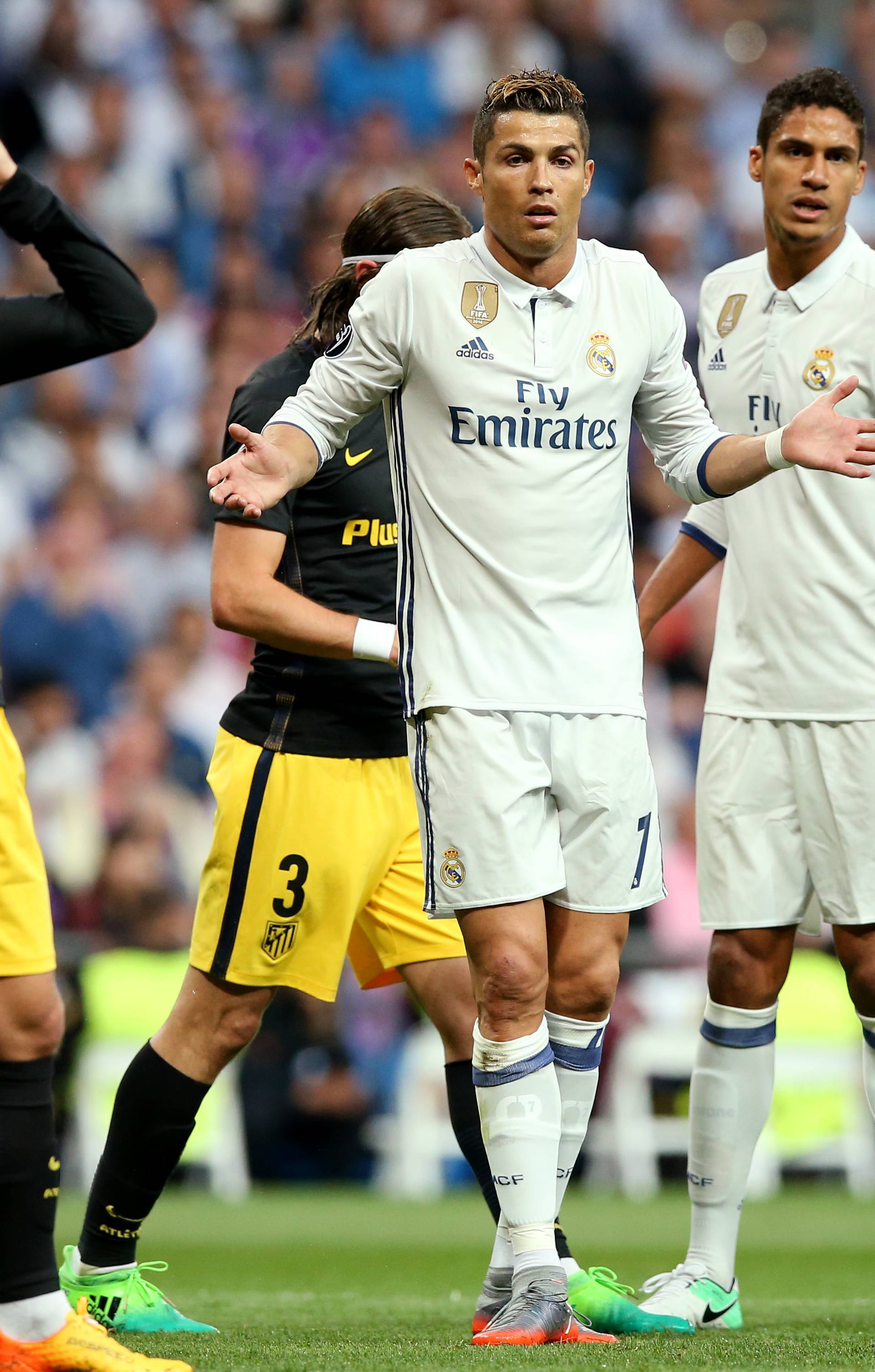 Real Madrid's Cristiano Ronaldo reacts