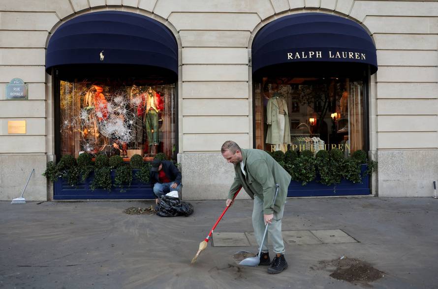 Aftermath of clashes during a national day of protests against the cost of living and rising fuel prices, in Paris