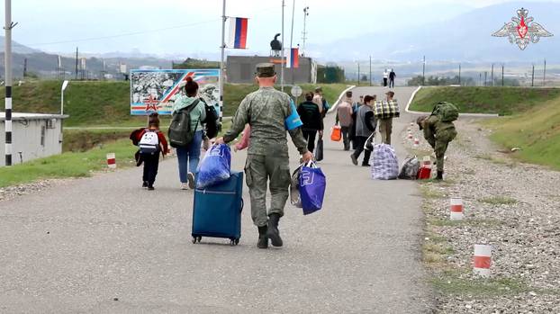 Russian peacekeepers evacuate civilians in Nagorno-Karabakh