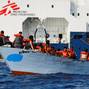 MSF ship Geo Barents rescues migrants off the Libyan coast in the central Mediterranean Sea