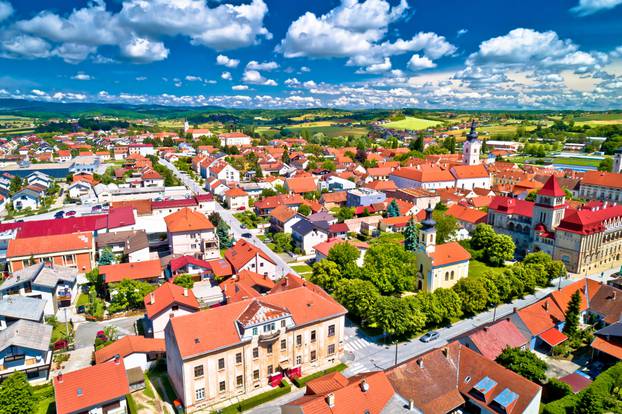Colorful,Medieval,Town,Of,Krizevci,Aerial,View,,Prigorje,Region,Of