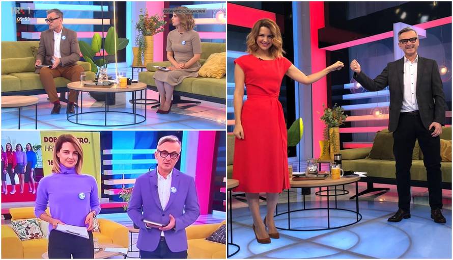 Modno usklađeni voditelji Doris Pinčić i Davor Meštrović često se vole igrati kombinacijama boja