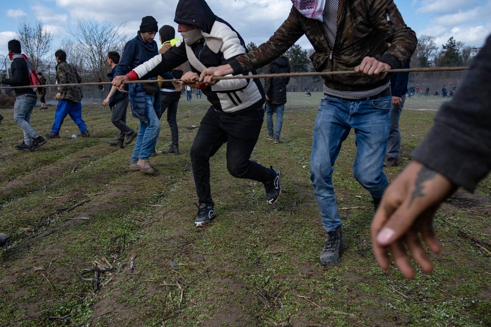 Migrants at the Greek-Turkish border