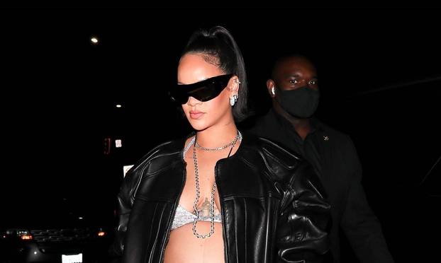 *EXCLUSIVE* Rihanna leaves little to the imagination as she grab dinner!