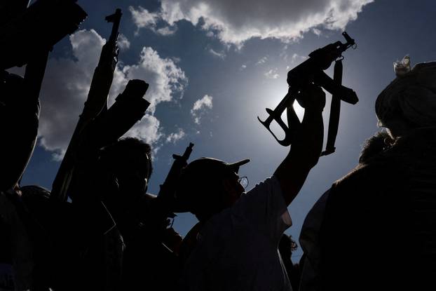FILE PHOTO: Houthi supporters demonstrate in solidarity with Iran, in Sanaa