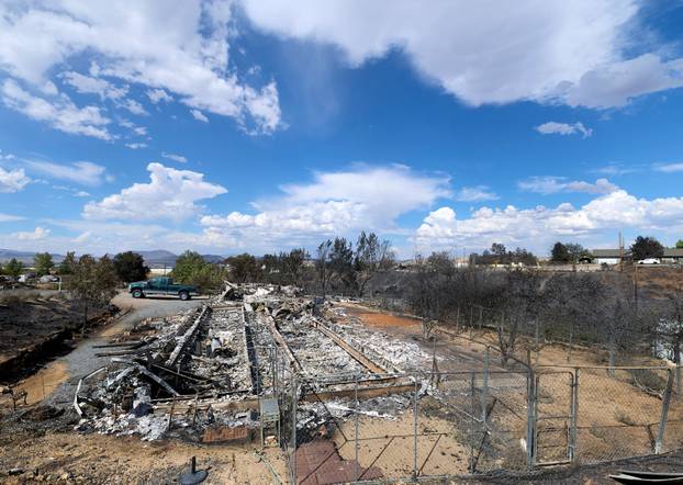 A burned home at Hawk Fire in Reno