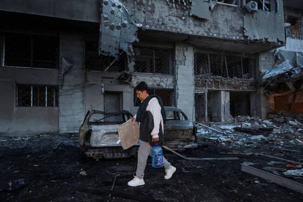 Aftermath of a Russian drone attack in Kharkiv