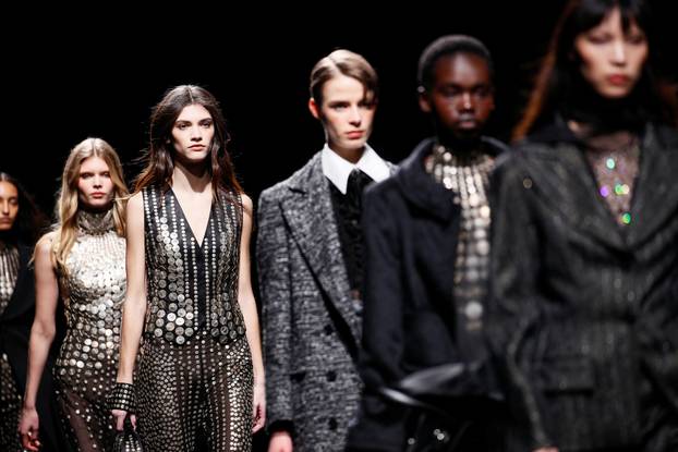 Designer Alberta Ferretti presents her Fall/Winter 2024/2025 during the Milan Fashion Week