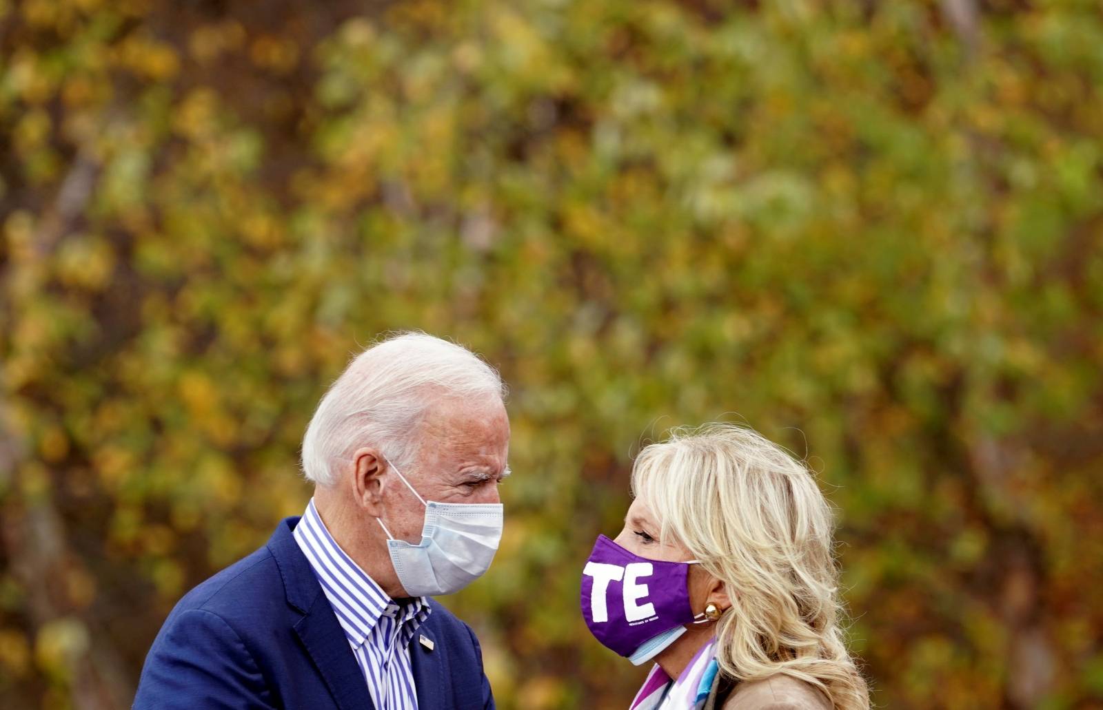 U.S. presidential candidate Biden holds drive-in campaign event in Bristol