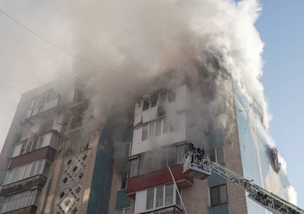 Aftermath of a Russian missile attack in Ternopil