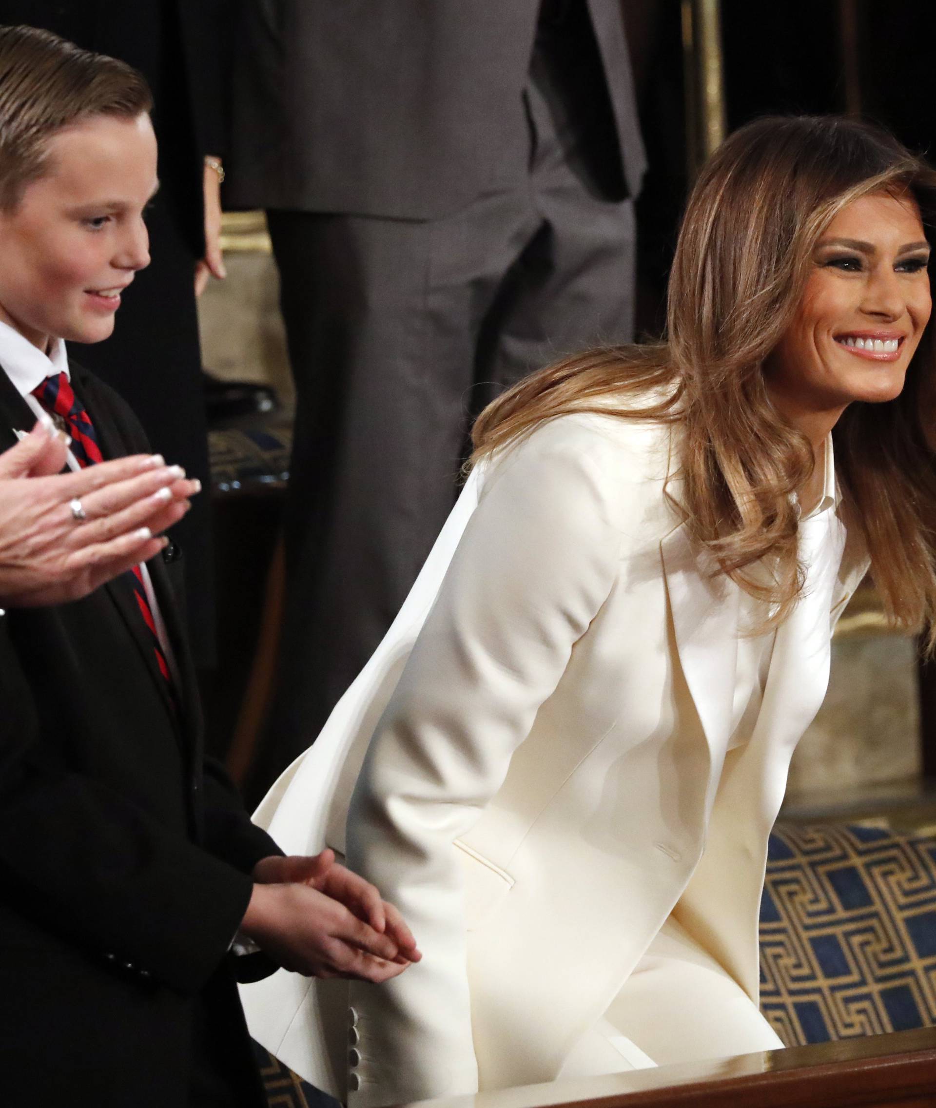 Melania Trump attends President Trump's State of the Union address in Washington
