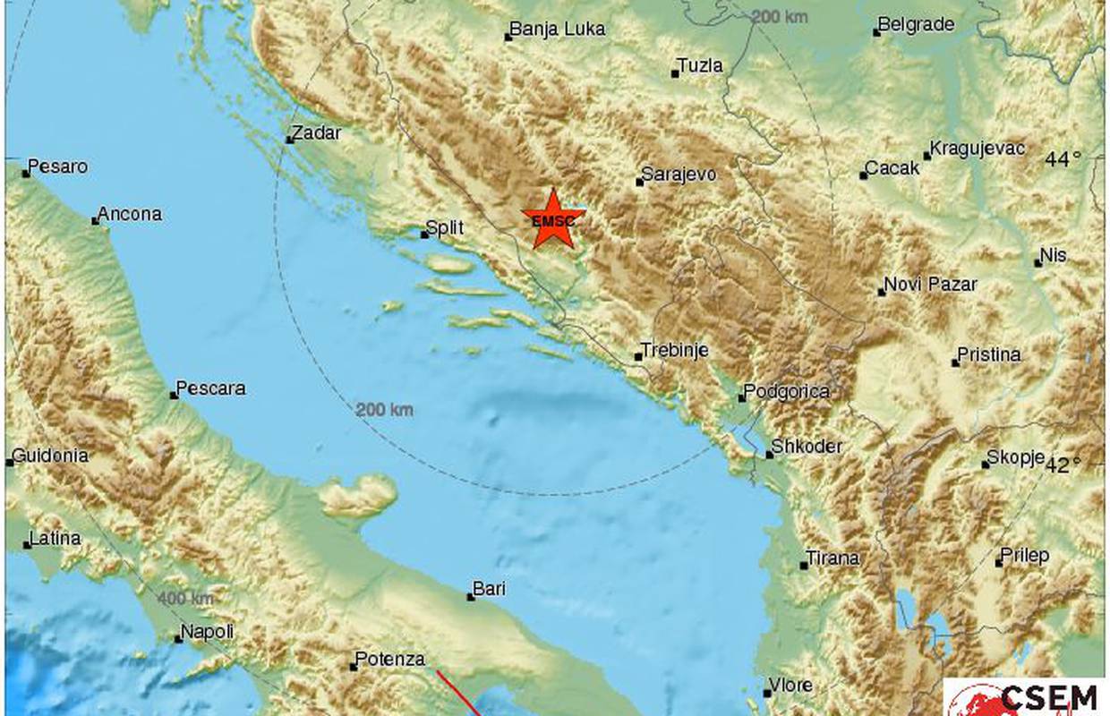 Potres zatresao područje južne Dalmacije: 'Treslo se i tutnjalo'