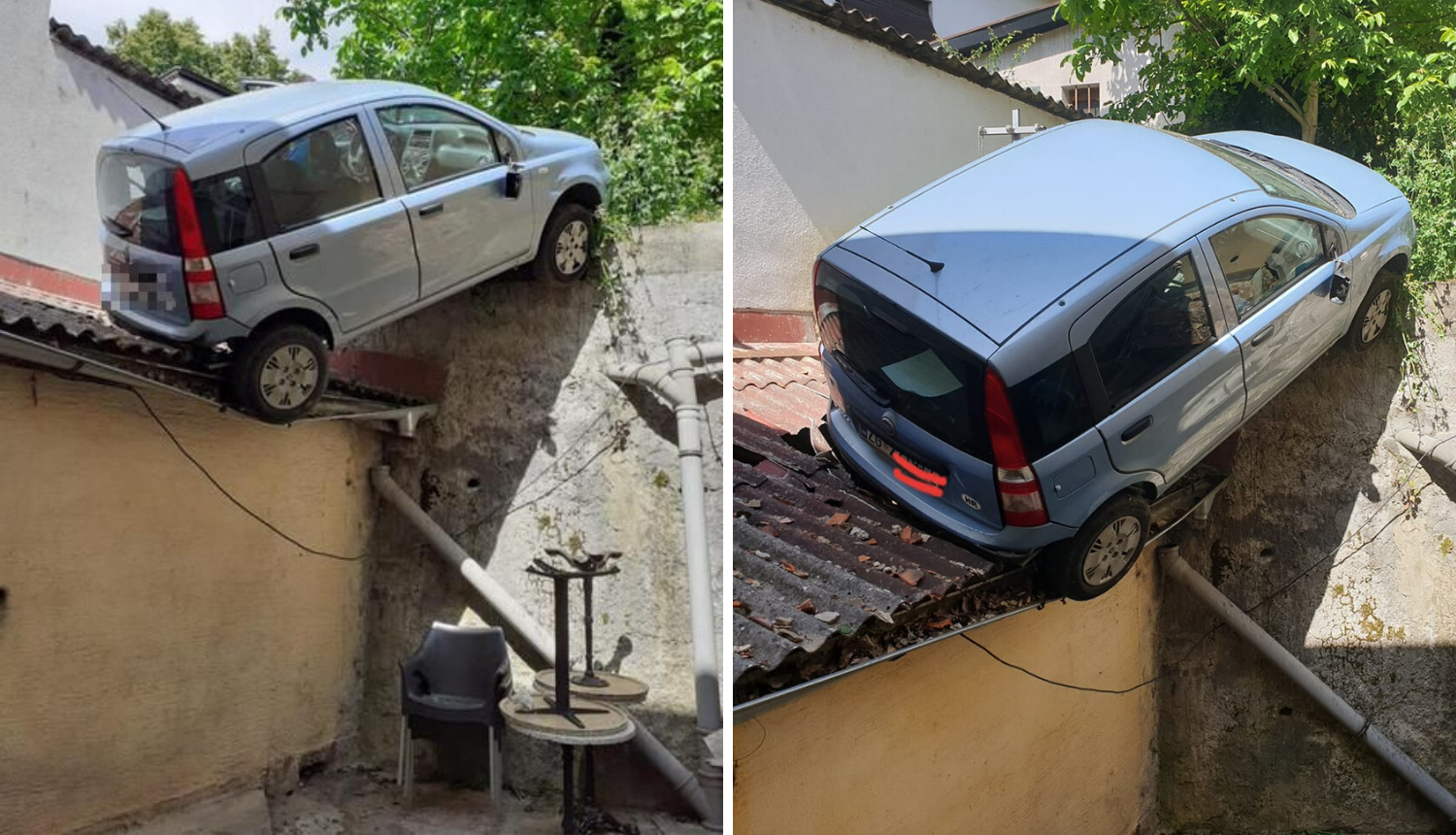 'Parkirao' na krov u Zagrebu: Vozio unazad i  pao na skladište