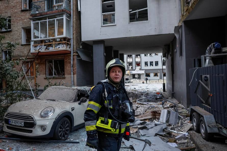 Aftermath of a Russian missile and drone attack in Kyiv