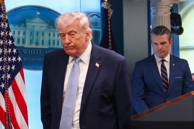 U.S. President Trump holds a press conference in the briefing room at the White House