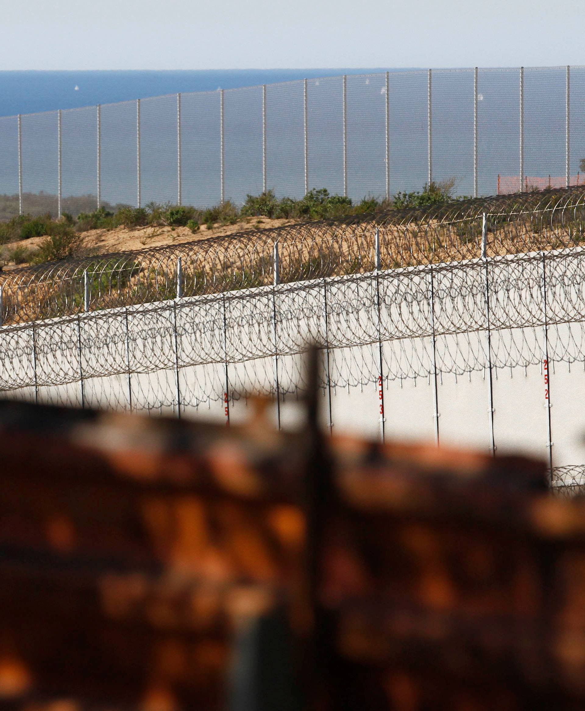 A section of the wall separating Mexico and the United States is seen, in Tijuana