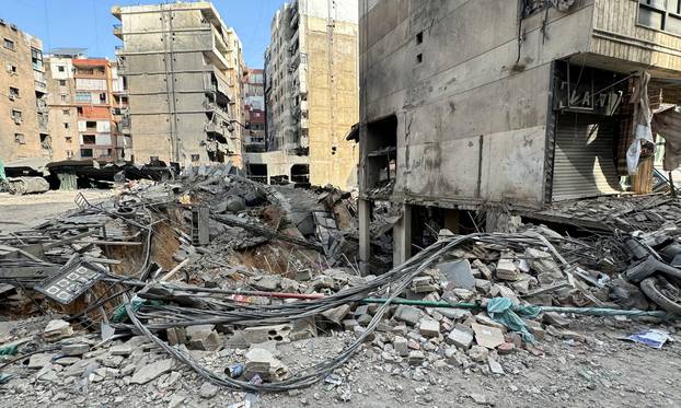 Aftermath of Israeli strikes on Beirut's southern suburbs