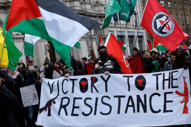 Demonstration in support of Palestinians in Gaza, in Dublin