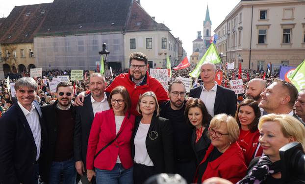 Zagreb: Prosvjed lijevo-liberalne oporbe: "Dosta je! Idemo na izbore!" 