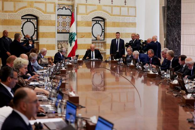 FILE PHOTO: Lebanon's cabinet meets to discuss Hezbollah's weapons, in Baabda