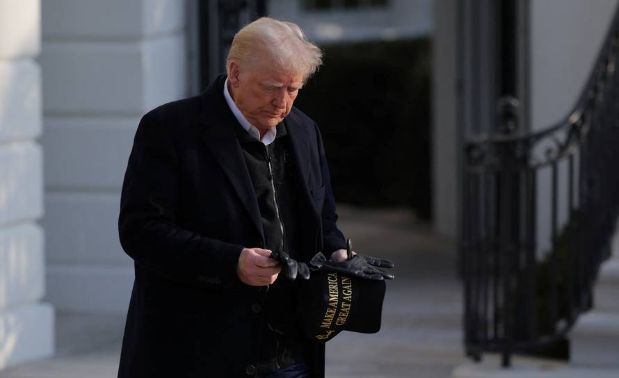 U.S. President Trump departs the White House, in Washington