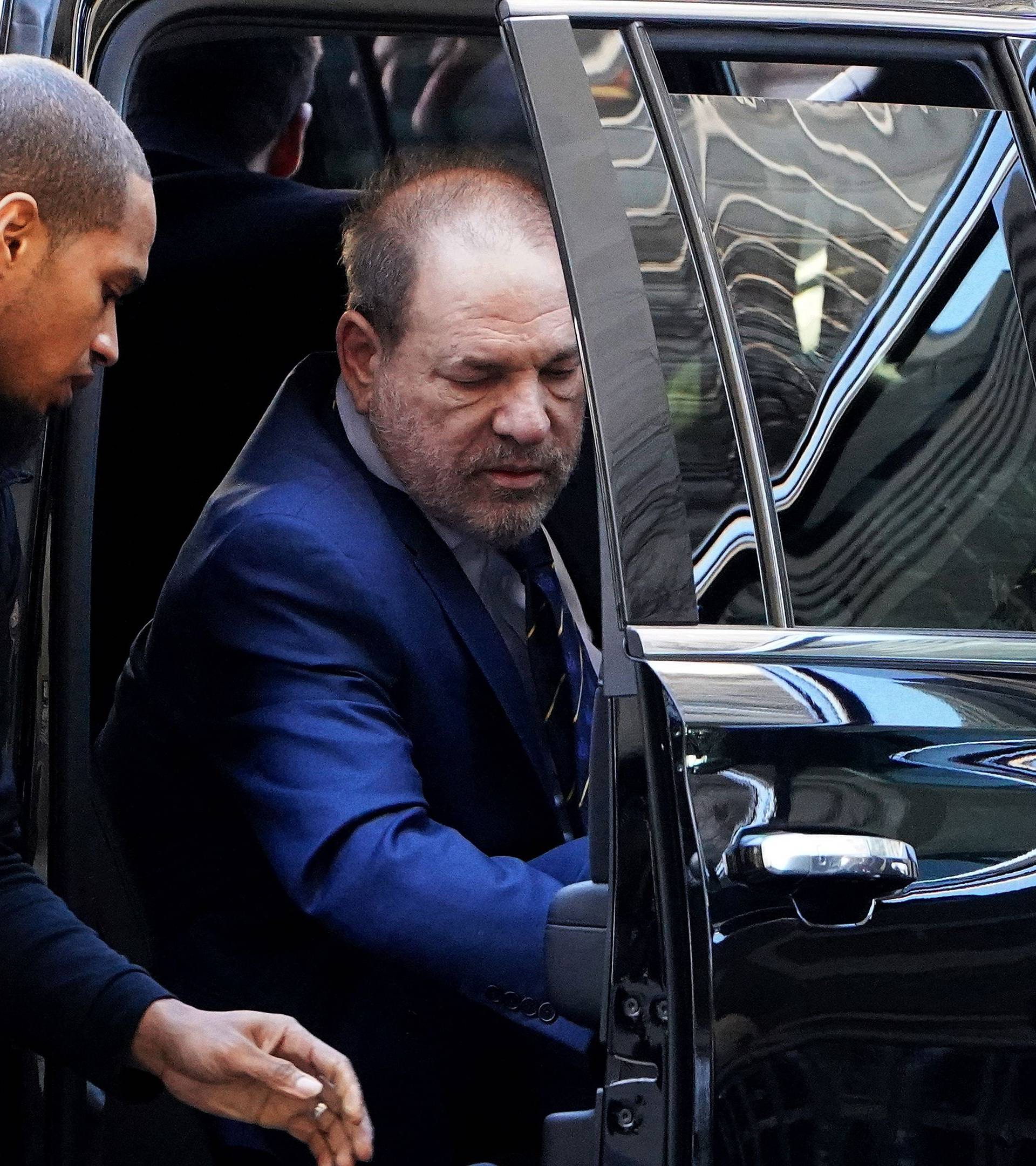 Film producer Harvey Weinstein arrives at New York Criminal Court during his ongoing sexual assault trial in the Manhattan borough of New York City