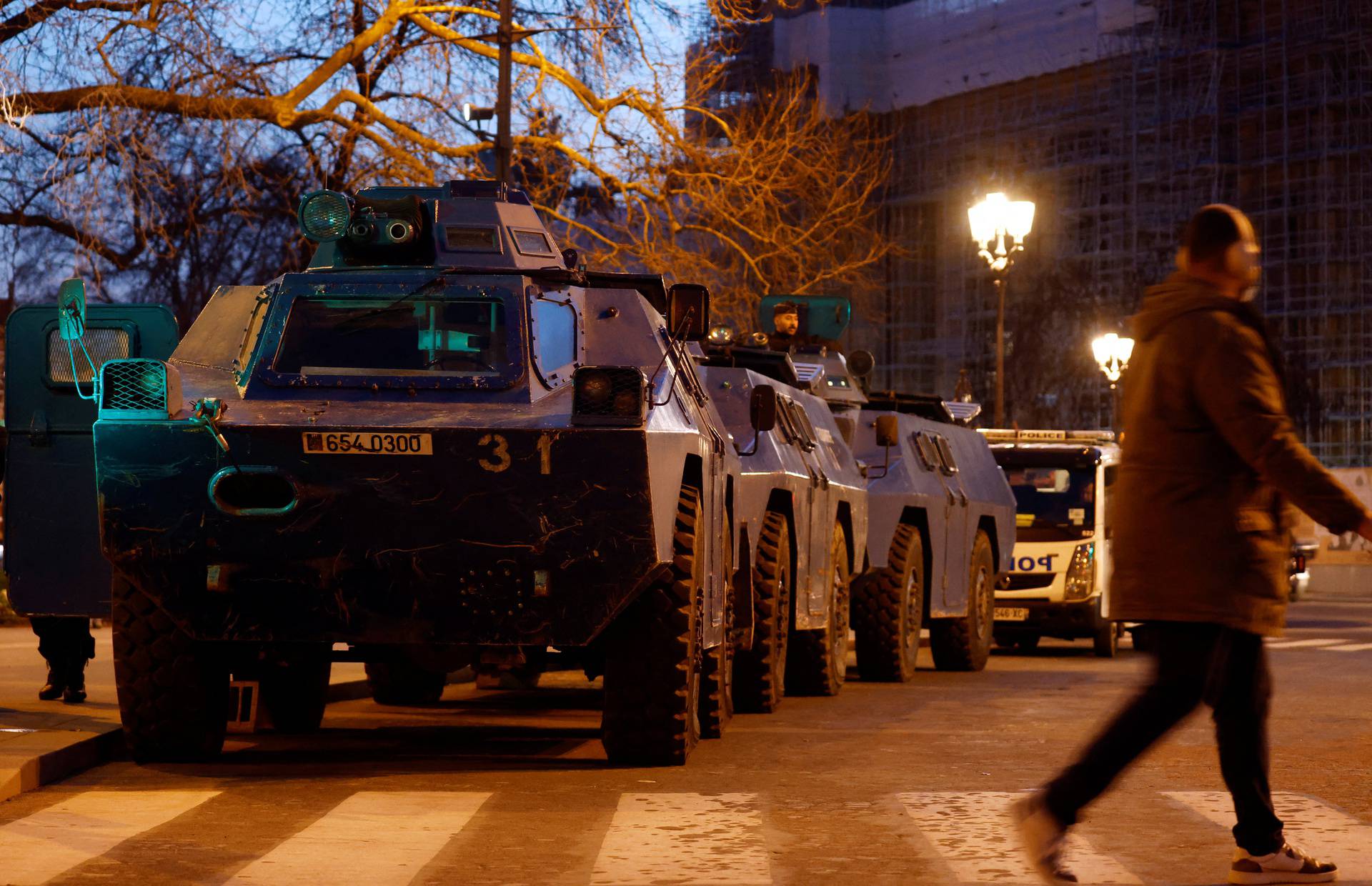 Armoured vehicles from the French Gendarmerie in place as French 'freedom convoy' underway to Paris