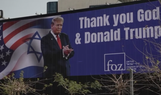 VIDEO Izraelci podigli plakat: 'Hvala Bogu i Donaldu Trumpu'