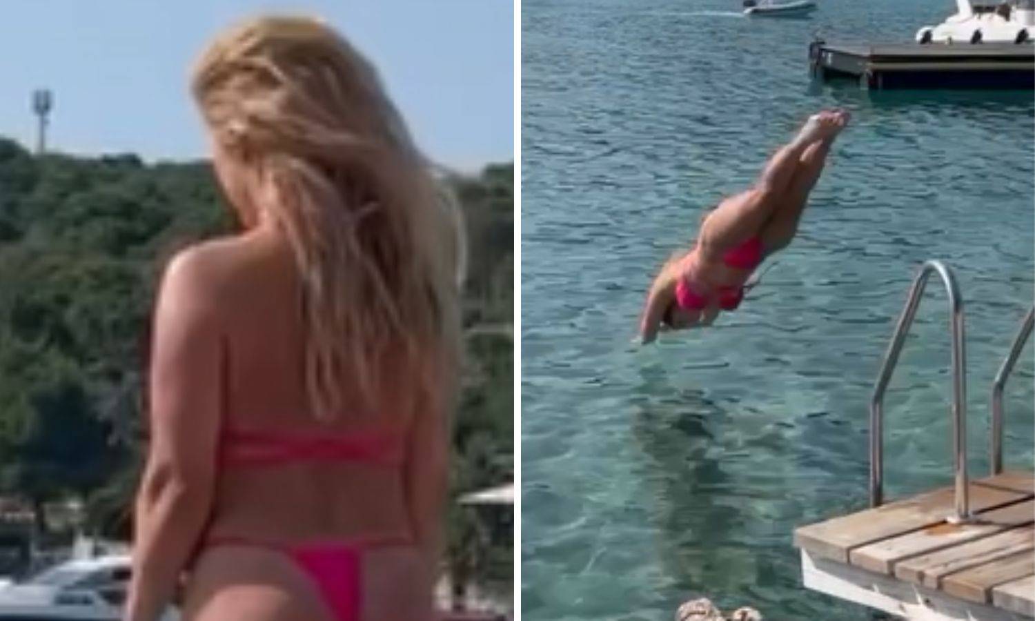 Pogledajte mamu Hajdukovog golmana kako u tangama skače u more: 'Kao vidra! Top mama'