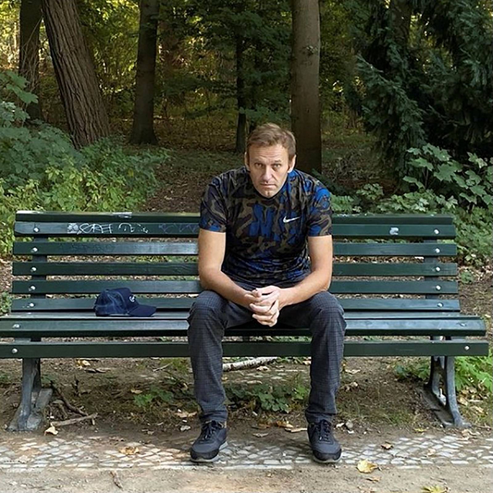 Russian opposition politician Alexei Navalny poses for a picture in Berlin