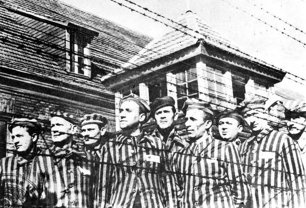 Великая Отечественная война. Оставшиеся в живых узники концлагеря "Освенцим", 1945 г.