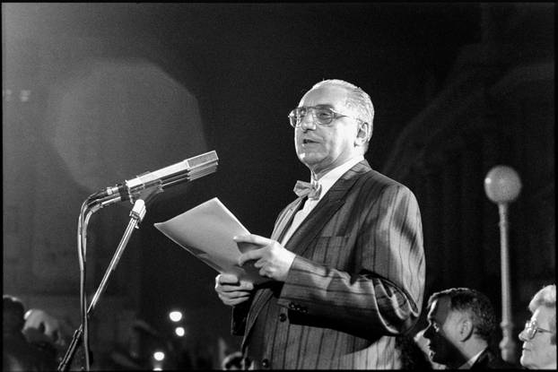 Zagreb: Svečano otkrivanje spomenika banu Josipu Jelačiću na istoimenom trgu, 15.10.1990.