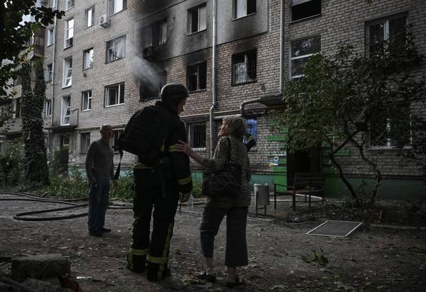 Aftermath of a Russian drone and missile strike in Zaporizhzhia