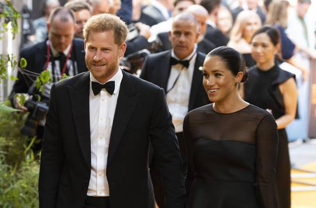Prince Harry, Duke of Sussex and Meghan Markle, Duchess of Sussex attend THE KING LION European Premiere at Leicester Square. London, UK. 14/07/2019