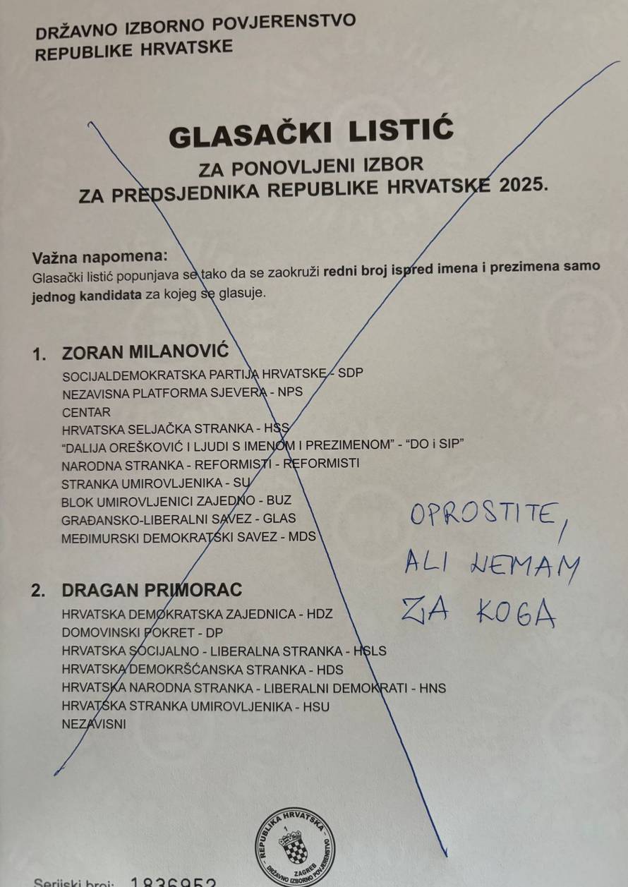 Nadopisivali i križali listiće. Čak 57.000 građana nezadovoljno izborom Milanovića i Primorca