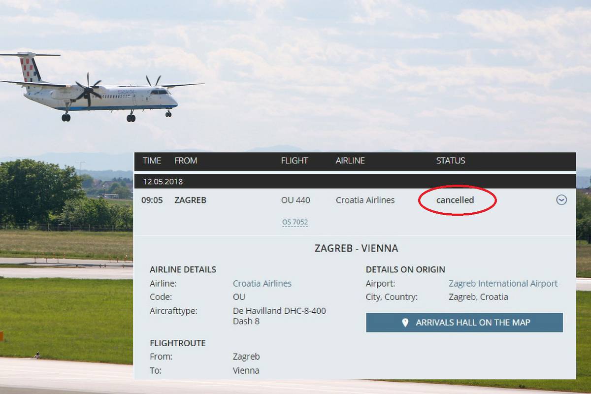 Na avionu CA puknulo pilotsko staklo, morali sletjeti u Zagreb
