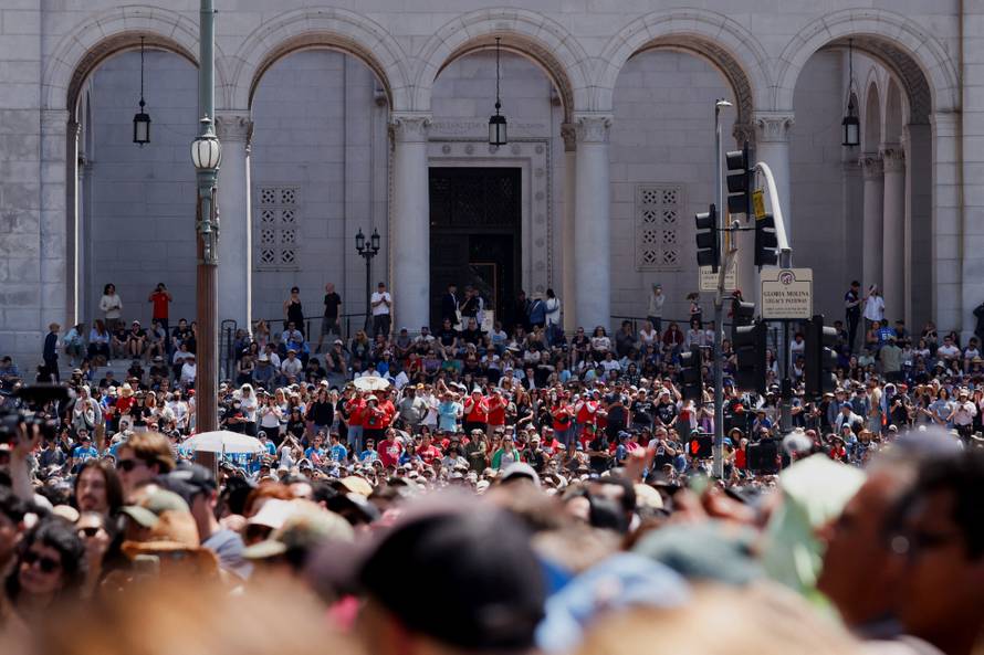U.S. Sen. Sanders and U.S. Rep. Ocasio-Cortez hold a rally in Los Angeles