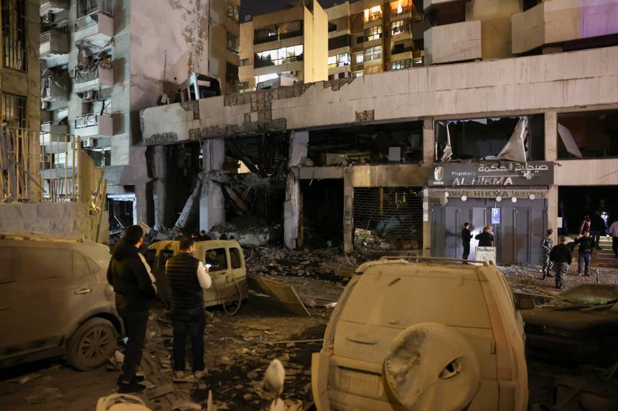 Aftermath of a reported Israeli strike in Zuqaq al-Blat, central Beirut