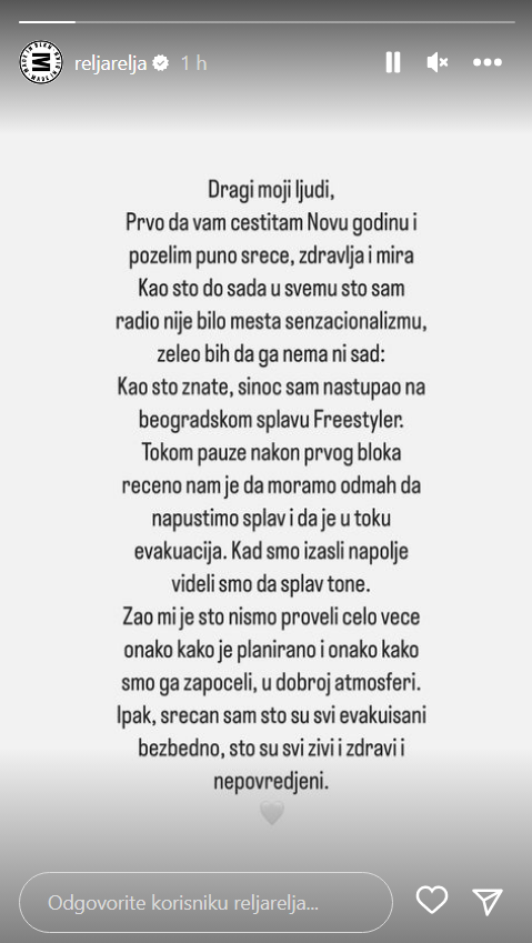 Oglasio se pjevač sa splavi koja je tonula u Savi: 'Sretan sam što su svi izašli živi i nepovrijeđeni'