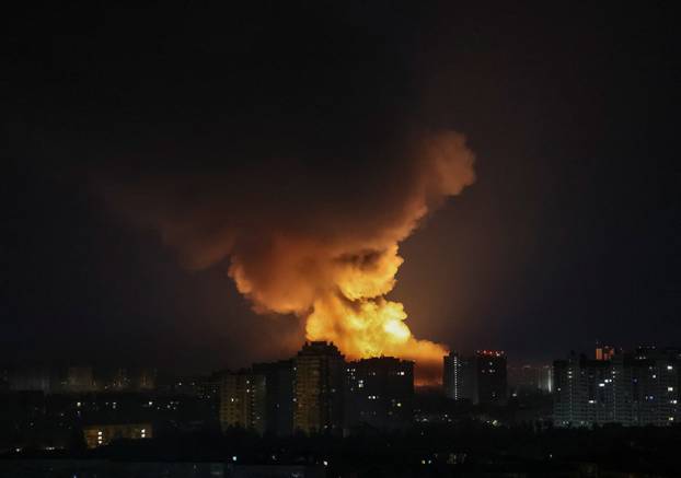 Russian drone and missile strike in Kyiv