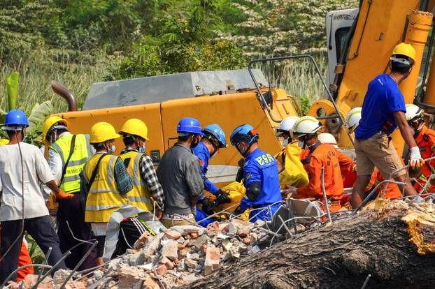 Aftermath of a strong earthquake, in Mandalay